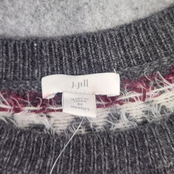 J Jill Sweater Dress Womens 3X Gray Fair Isle Knit Pullover Crewneck NWT NEW - Picture 8 of 16